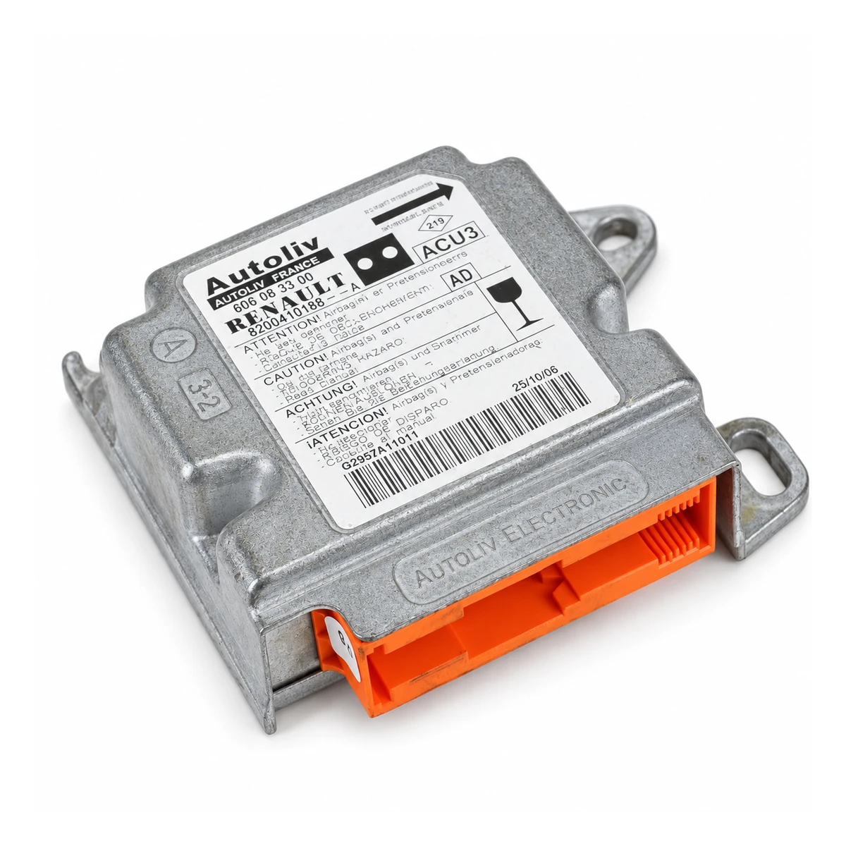 Illustration du boîtier Renault Autoliv ACU3 8200410188 / 606083300 : 8200410188-606083300 / 8200410188 - 606083300.