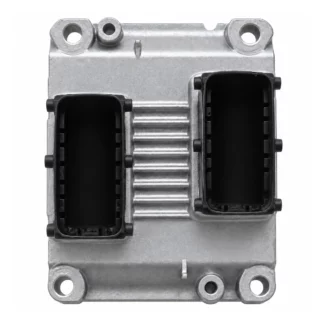 Illustration non contractuelle du boîtier moteur compact — encoche haute et deux prises noires décalées