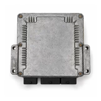علبة Bosch EDC15C2 — ستة براغٍ وأربع نقاط تثبيت وثلاثة أغطية سوداء — رسم توضيحي مطابق للغلاف الخارجي