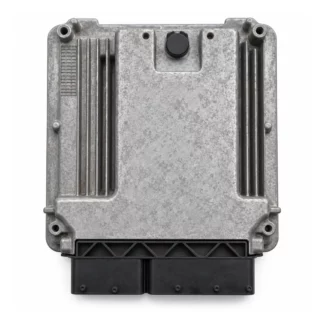 Boîtier Bosch — aluminium nervuré, quatre fixations et deux prises noires — illustration fidèle de la coque extérieure